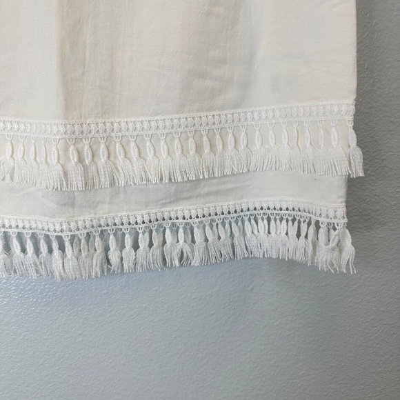 Lulus White Fringe Ramie Skirt size M - Coastal Cowgirl | Retro | Boho - Picture 4 of 6